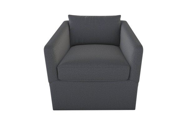 Moss Home Aston Swivel Chair - Embrace Comfort With Plush Down Feather Cushions And Stylish Angled Arms Slate 62% Polyprpoylene,38% Polyester Asto-cha-33-stusla