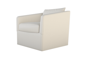 Moss Home Aston Swivel Chair - Embrace Comfort With Plush Down Feather Cushions And Stylish Angled Arms Snow 62% Polyprpoylene,38% Polyester Asto-cha-33-stusno