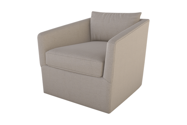 Moss Home Aston Swivel Chair - Embrace Comfort With Plush Down Feather Cushions And Stylish Angled Arms Stone 62% Polyprpoylene,38% Polyester Asto-cha-33-stusto