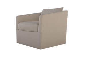 Moss Home Aston Swivel Chair - Embrace Comfort With Plush Down Feather Cushions And Stylish Angled Arms Stone 62% Polyprpoylene,38% Polyester Asto-cha-33-stusto