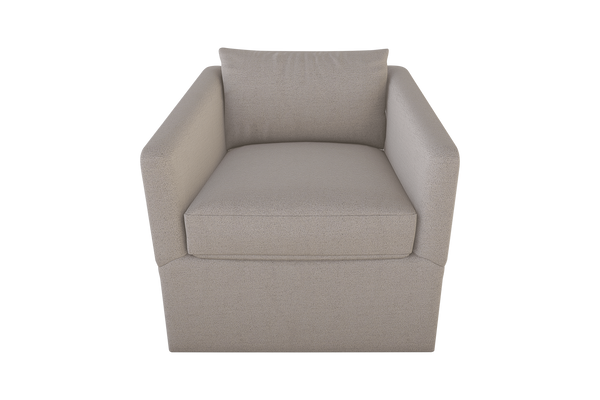 Moss Home Aston Swivel Chair - Embrace Comfort With Plush Down Feather Cushions And Stylish Angled Arms Stone 62% Polyprpoylene,38% Polyester Asto-cha-33-stusto