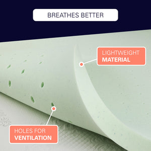 Legends Furniture Bridgevine Home 2 Inch Short Queen Size Cool Gel Memory Foam Mattress Topper Blue, Blue  At-vgmf-020sq