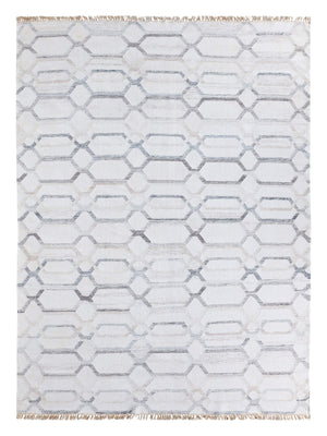 Jaipur Living Jaipur Living Laveer Handwoven Viscose Wool Flatweave Trellis Rug Neutral Ivory Gray 10' x 14' RUG156604