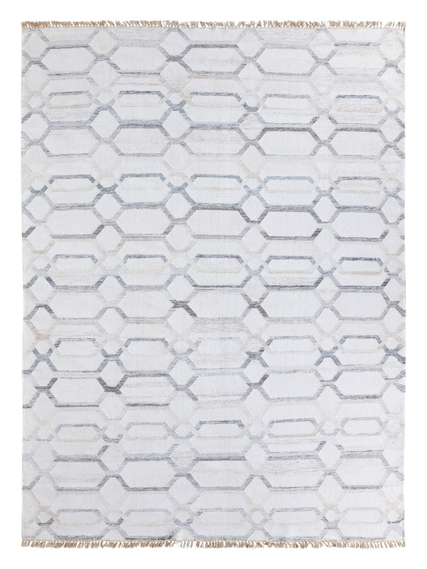 Jaipur Living Jaipur Living Laveer Handwoven Viscose Wool Flatweave Trellis Rug Neutral Ivory Gray 10' x 14' RUG156604