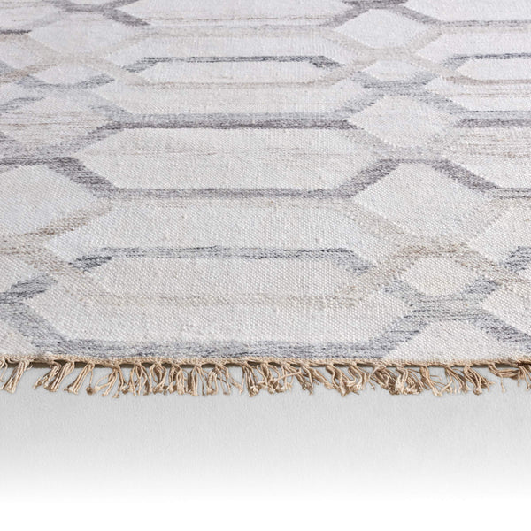 Jaipur Living Jaipur Living Laveer Handwoven Viscose Wool Flatweave Trellis Rug Neutral Ivory Gray 10' x 14' RUG156604