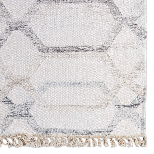 Jaipur Living Jaipur Living Laveer Handwoven Viscose Wool Flatweave Trellis Rug Neutral Ivory Gray 10' x 14' RUG156604