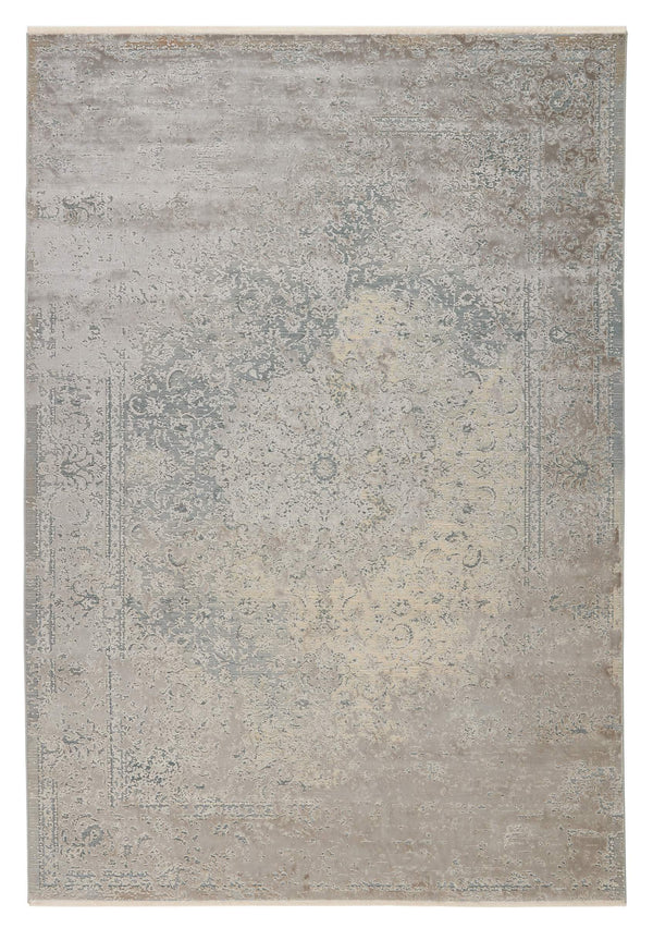 Jaipur Living Jaipur Living Alaina Viscose Medallion Rug Distressed Cream Gray Vintage Bedroom Accent 8'X10' RUG148383