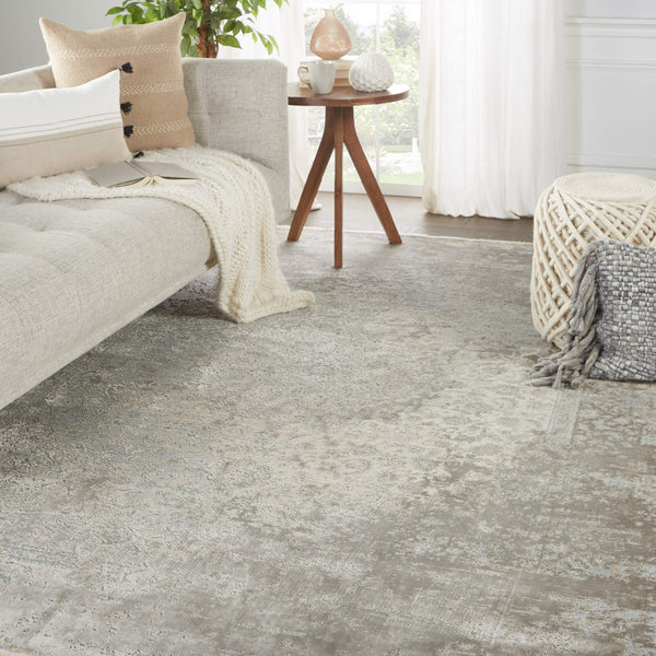 Jaipur Living Jaipur Living Alaina Viscose Medallion Rug Distressed Cream Gray Vintage Bedroom Accent 8'X10' RUG148383