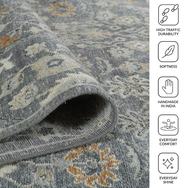 Amer Rugs Athens Traditional Hand-knotted Area Rug Crafted From Luxurious New Zealand Wool For Timeless Elegance Iron Wool Ath70912