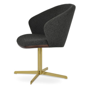 Soho Concept Athena Swivel Armchair Dining Chair - Elegant Fabric Options, 10-year Guarantee, Modern Design Gold,Grey,Black  Soho-concept-dining-chair-00701