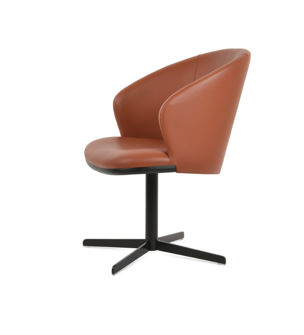 Soho Concept Athena 4 Star Swivel Armchair Dining Chair - Premium Leatherette, Modern Design, 2-year Guarantee Black  Soho-concept-dining-chair-00694