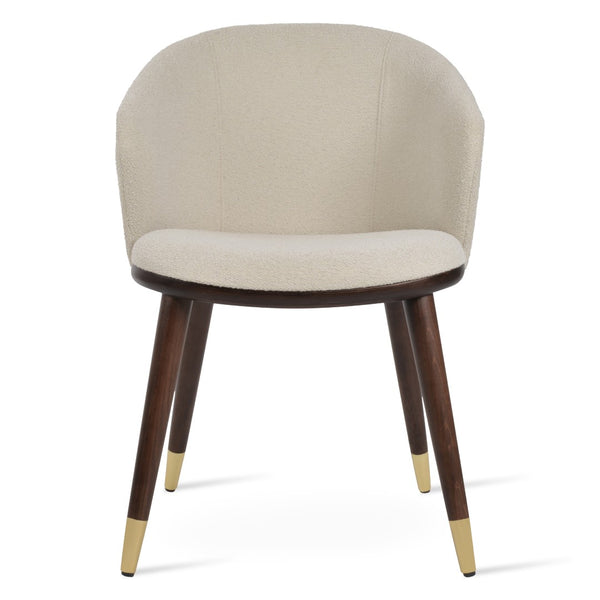 Soho Concept Athena Wood Dining Armchair - Stylish Leatherette Upholstery, Solid Beech Legs, 2-year Guarantee! White,Walnut,Brass  Soho-concept-dining-chair-00775