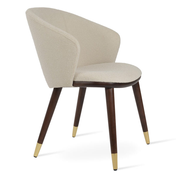 Soho Concept Athena Wood Dining Armchair - Stylish Leatherette Upholstery, Solid Beech Legs, 2-year Guarantee! White,Walnut,Brass  Soho-concept-dining-chair-00775