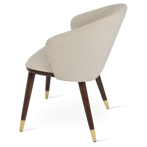 Soho Concept Athena Wood Dining Armchair - Stylish Leatherette Upholstery, Solid Beech Legs, 2-year Guarantee! White,Walnut,Brass  Soho-concept-dining-chair-00775