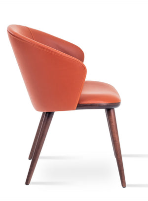 Soho Concept Athena Wood Dining Armchair - Stylish Leatherette Upholstery, Solid Beech Legs, 2-year Guarantee! Beech Wood Wenge Finish Legs  Soho-concept-dining-chair-00778