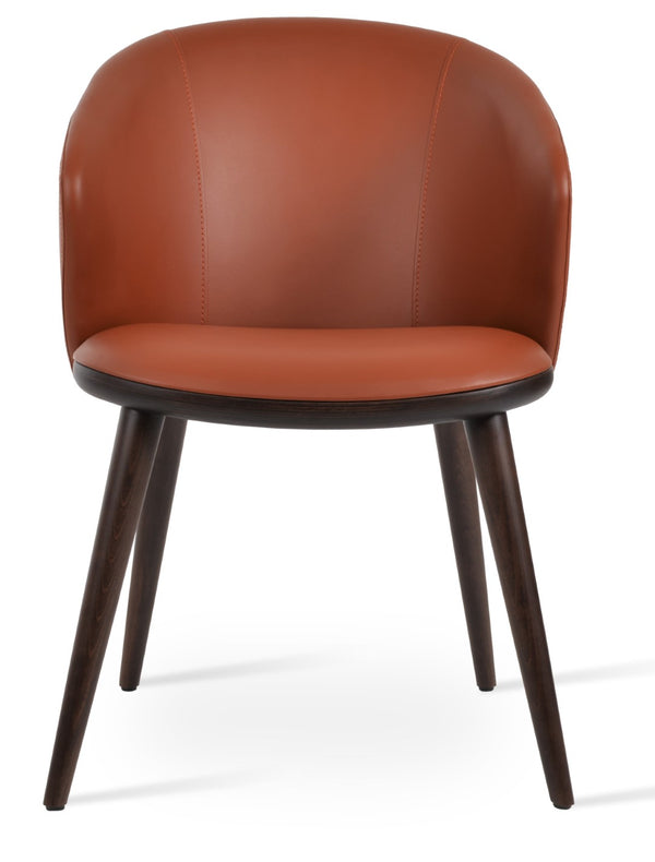 Soho Concept Athena Wood Dining Armchair - Stylish Leatherette Upholstery, Solid Beech Legs, 2-year Guarantee! Walnut  Soho-concept-dining-chair-00780