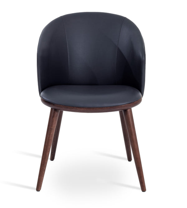 Soho Concept Athena Wood Dining Armchair - Stylish Leatherette Upholstery, Solid Beech Legs, 2-year Guarantee! Grey,Walnut  Soho-concept-dining-chair-00783