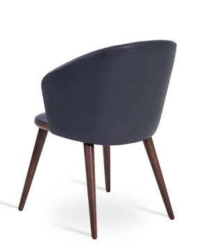 Soho Concept Athena Wood Dining Armchair - Stylish Leatherette Upholstery, Solid Beech Legs, 2-year Guarantee! Grey,Walnut  Soho-concept-dining-chair-00783