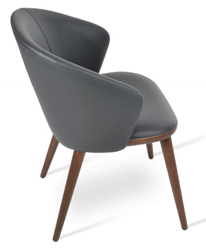 Soho Concept Athena Pyramid Wood Swivel Armchair - Luxurious Upholstery, 10-year Guarantee, Solid Wood Base, 300 Lbs Capacity Grey,Walnut  Soho-concept-dining-chair-00784