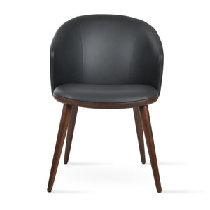 Soho Concept Athena Pyramid Wood Swivel Armchair - Luxurious Upholstery, 10-year Guarantee, Solid Wood Base, 300 Lbs Capacity Grey,Walnut  Soho-concept-dining-chair-00784