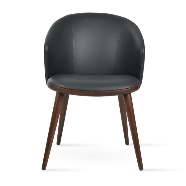 Soho Concept Athena Pyramid Wood Swivel Armchair - Luxurious Upholstery, 10-year Guarantee, Solid Wood Base, 300 Lbs Capacity Grey,Walnut  Soho-concept-dining-chair-00784