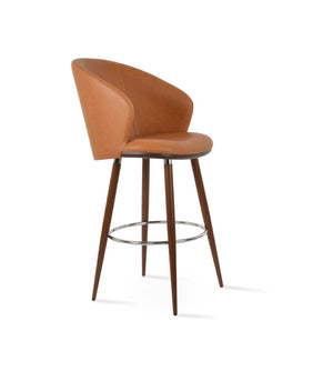 Soho Concept Athena Ana Barstools & Counterstools - Stylish Leatherette With Soft Walnut Finish, 2-year Guarantee Walnut  Soho-concept-dining-chair-10443