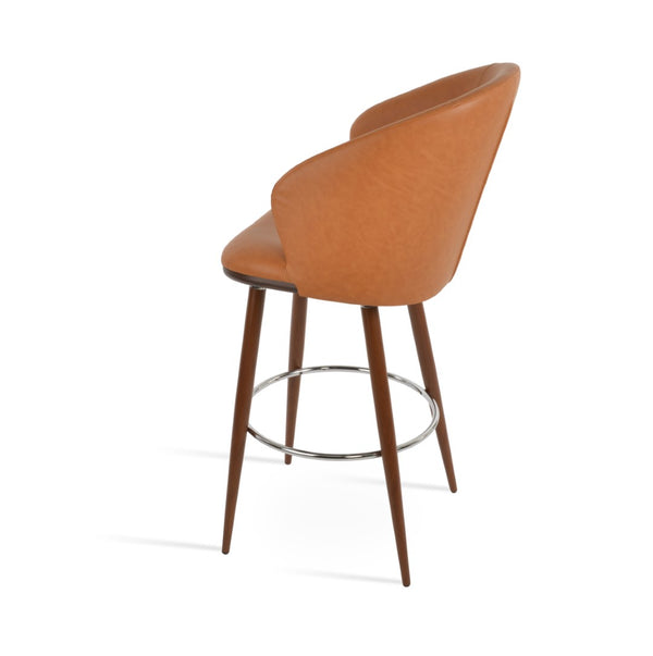 Soho Concept Athena Ana Barstools & Counterstools - Stylish Leatherette With Soft Walnut Finish, 2-year Guarantee Walnut  Soho-concept-dining-chair-10444
