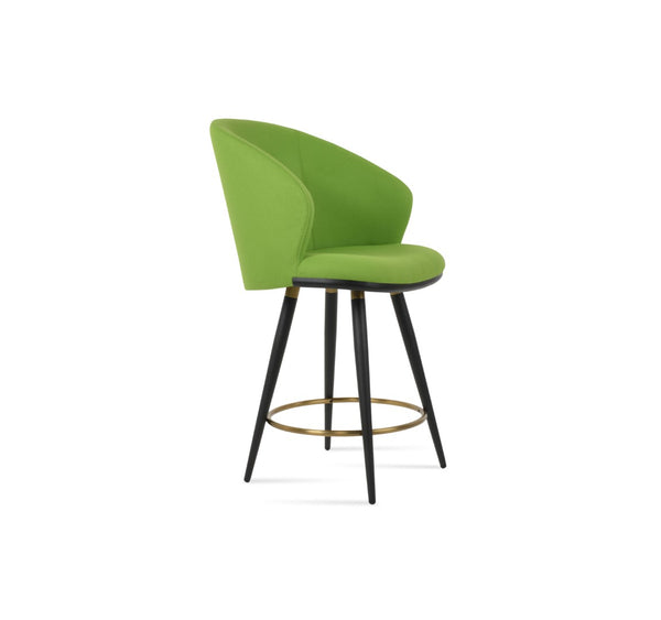 Soho Concept Athena Barstools & Counterstools - Stylish Camira Wool, 10-year Guarantee, Premium Boucle Fabric Black,Brass  Soho-concept-dining-chair-10451