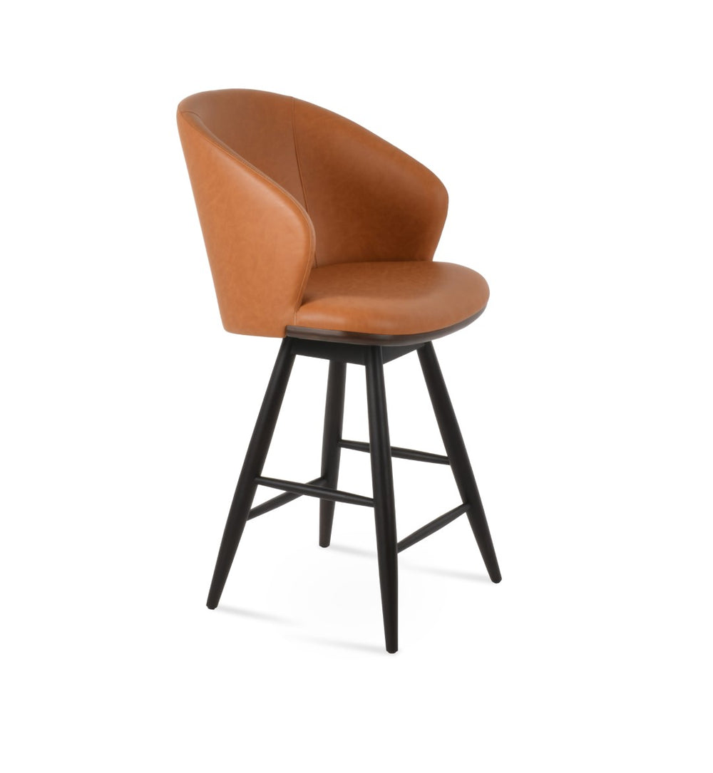 Soho Concept Athena Modern Barstools & Counterstools - Stylish Leatherette, Soft Walnut Finish, 2-year Warranty Walnut  Soho-concept-dining-chair-10450