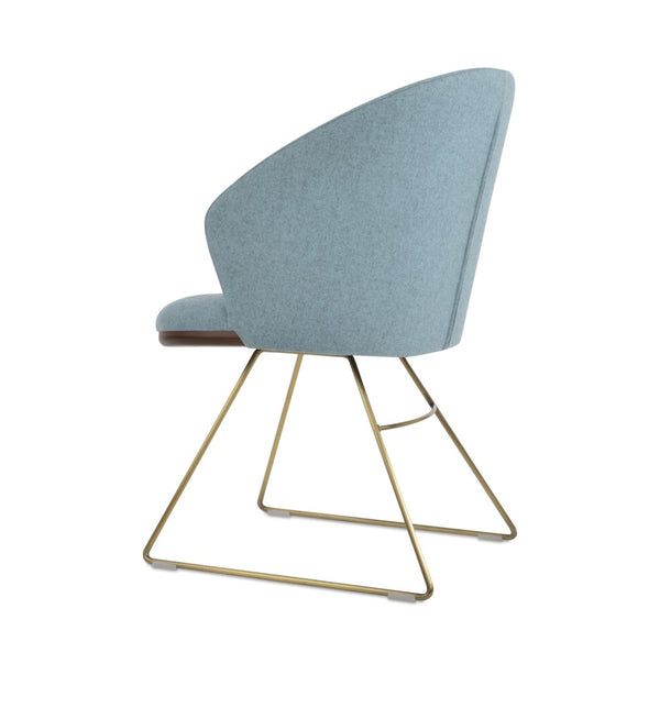 Soho Concept Athena Wire Armchair Dining Chair In Premium Camira Blazer Wool - 10-year Guarantee & Chic Design Gold,Blue,Walnut  Soho-concept-dining-chair-00774