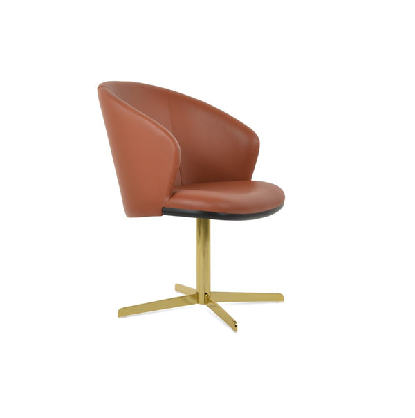 Soho Concept Athena 4 Star Swivel Armchair Dining Chair - Premium Leatherette, Modern Design, 2-year Guarantee Gold  Soho-concept-dining-chair-00704