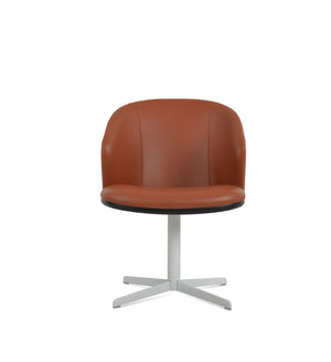 Soho Concept Athena 4 Star Swivel Armchair Dining Chair - Premium Leatherette, Modern Design, 2-year Guarantee White  Soho-concept-dining-chair-00707