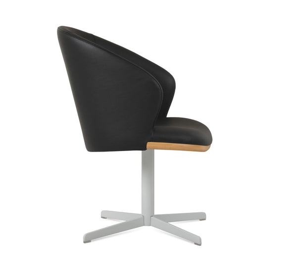 Soho Concept Athena 4 Star Swivel Armchair Dining Chair - Premium Leatherette, Modern Design, 2-year Guarantee White,Black,Natural  Soho-concept-dining-chair-00705