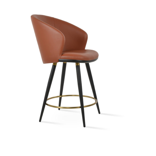 Soho Concept Athena Armchair Barstools & Counterstools - Stylish Leatherette, Durable Design, 2 Year Warranty! Black,Brass  Soho-concept-dining-chair-10428