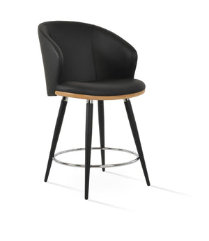 Soho Concept Athena Stylish Barstools & Counterstools - Durable Leatherette, Soft Black Finish, 2-year Warranty Black,Natural  Soho-concept-dining-chair-10427