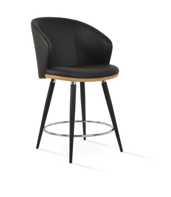Soho Concept Athena Stylish Barstools & Counterstools - Durable Leatherette, Soft Black Finish, 2-year Warranty Black,Natural  Soho-concept-dining-chair-10427