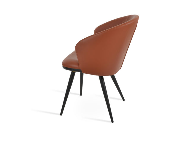 Soho Concept Athena Ana Armchair Dining Chair - Stylish Leatherette, Walnut/Chrome, 2-year Guarantee, 300 Lbs Capacity Black,Brass  Soho-concept-dining-chair-00714