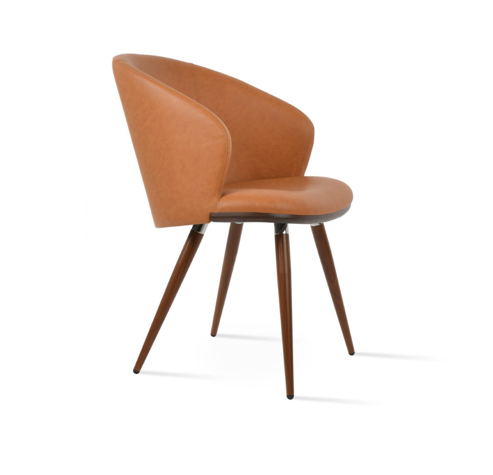 Soho Concept Athena Ana Armchair Dining Chair - Stylish Leatherette, Walnut/Chrome, 2-year Guarantee, 300 Lbs Capacity Black,Brass  Soho-concept-dining-chair-00713
