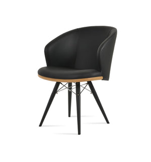 Soho Concept Athena Mw Armchair Dining Chair - Stylish Ppm-fr Leatherette, Metal Base, Walnut Legs & 2-year Guarantee Black,Natural  Soho-concept-dining-chair-00729