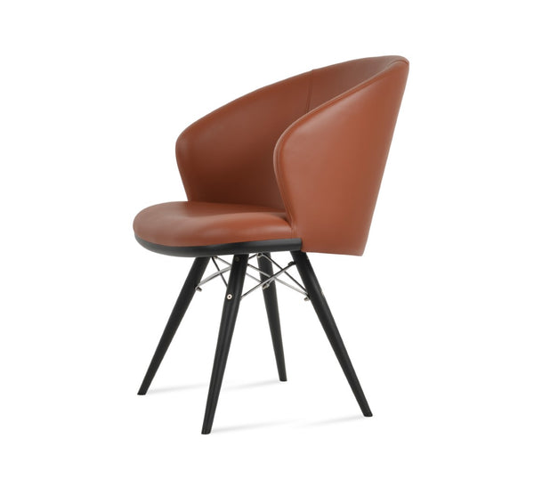 Soho Concept Athena Mw Armchair Dining Chair - Stylish Ppm-fr Leatherette, Metal Base, Walnut Legs & 2-year Guarantee Black  Soho-concept-dining-chair-00730