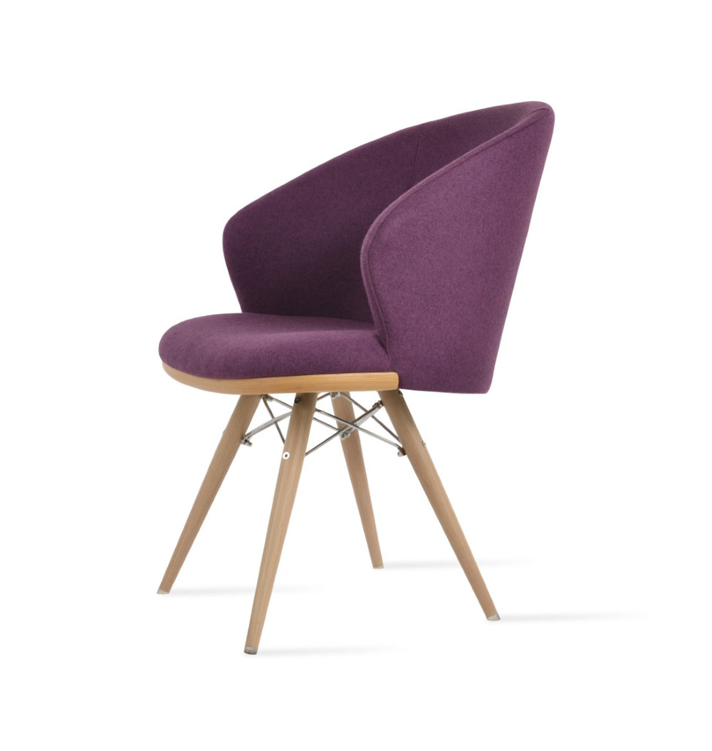 Soho Concept Athena Plywood Armchair - Luxurious Wool Upholstery, 10-year Guarantee, Minimalist Design, Durable Natural  Soho-concept-dining-chair-00732