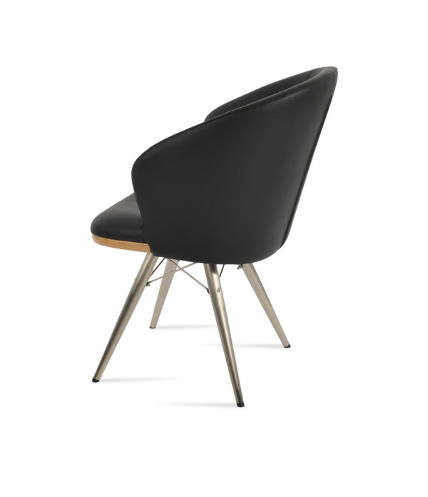 Soho Concept Athena Mw Armchair Dining Chair - Stylish Ppm-fr Leatherette, Metal Base, Walnut Legs & 2-year Guarantee Black,Natural  Soho-concept-dining-chair-00735