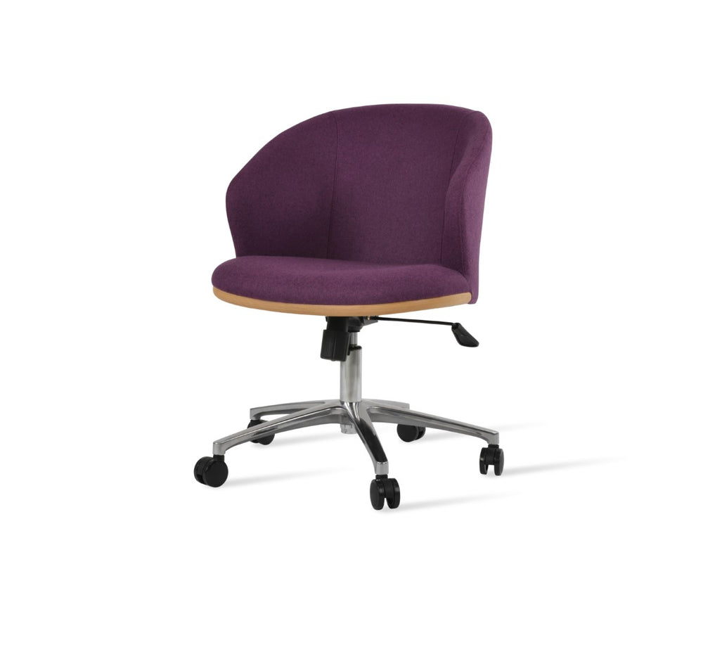 Soho Concept Athena Office Chair - Premium Camira Blazer Wool Fabric, 10-year Guarantee, Ergonomic Design, Chrome Finish Blue,Walnut  Soho-concept-dining-chair-11643