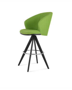 Soho Concept Athena Pyramid Barstools & Counterstools - Luxurious Wool Fabric, Solid Wood Base, 10-year Guarantee Black  Soho-concept-dining-chair-10436