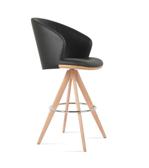 Soho Concept Athena Pyramid Barstools & Counterstools - Stylish Leatherette, Solid Wood, 2-year Guarantee, Black Natural,Black  Soho-concept-dining-chair-10438