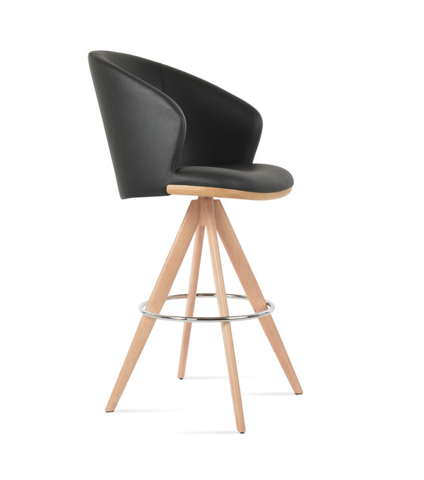 Soho Concept Athena Pyramid Barstools & Counterstools - Stylish Leatherette, Solid Wood, 2-year Guarantee, Black Natural,Black  Soho-concept-dining-chair-10438