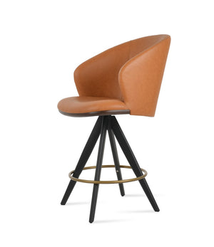 Soho Concept Athena Pyramid-mw Swivel Barstools & Counterstools - Stylish Leatherette, Custom Finishes & 2-year Warranty Black,Brass,Walnut  Soho-concept-dining-chair-10435