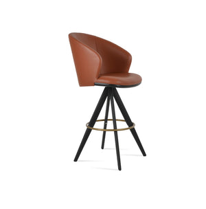 Soho Concept Athena Swivel Barstools & Counterstools With Leatherette Seats - Stylish, Durable, 2-year Warranty! Black,Brass  Soho-concept-dining-chair-10431