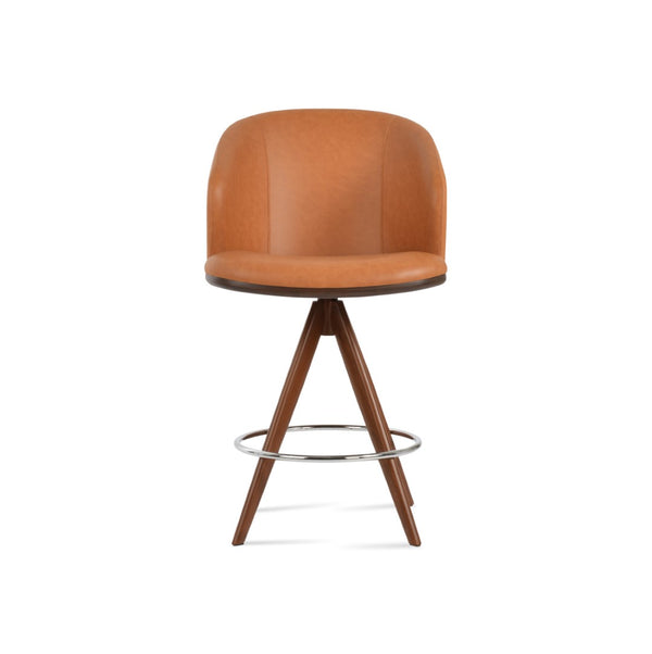 Soho Concept Athena Swivel Barstools & Counterstools - Stylish Leatherette, Solid Wood Base, 2-year Guarantee! Walnut  Soho-concept-dining-chair-10433