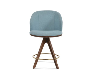 Soho Concept Athena Pyramid Barstools & Counterstools - Stylish Wool Fabric, Custom Walnut/Ash Options, 10-year Guarantee Blue,Walnut  Soho-concept-dining-chair-10442
